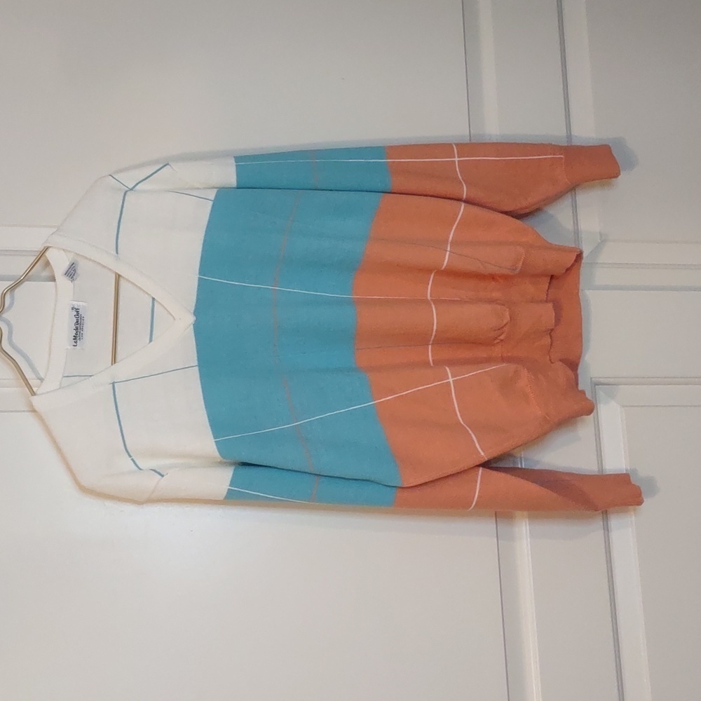 La Mode Du Golf Men's Cashmerlon V Neck Sweater Size XL